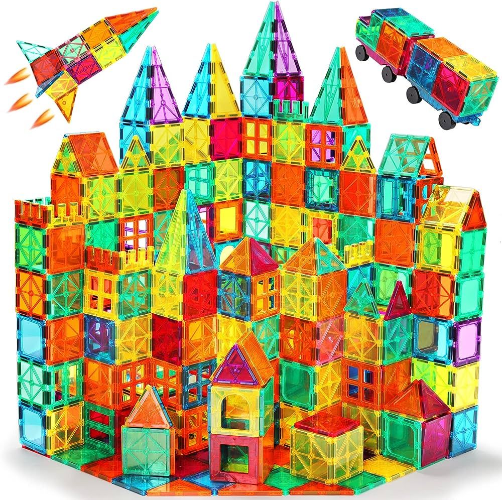 Anbalulu Magnetic Tiles for Kids, Stacking Blocks, Preschool Stem Construction Building Set 100 P... | Amazon (US)