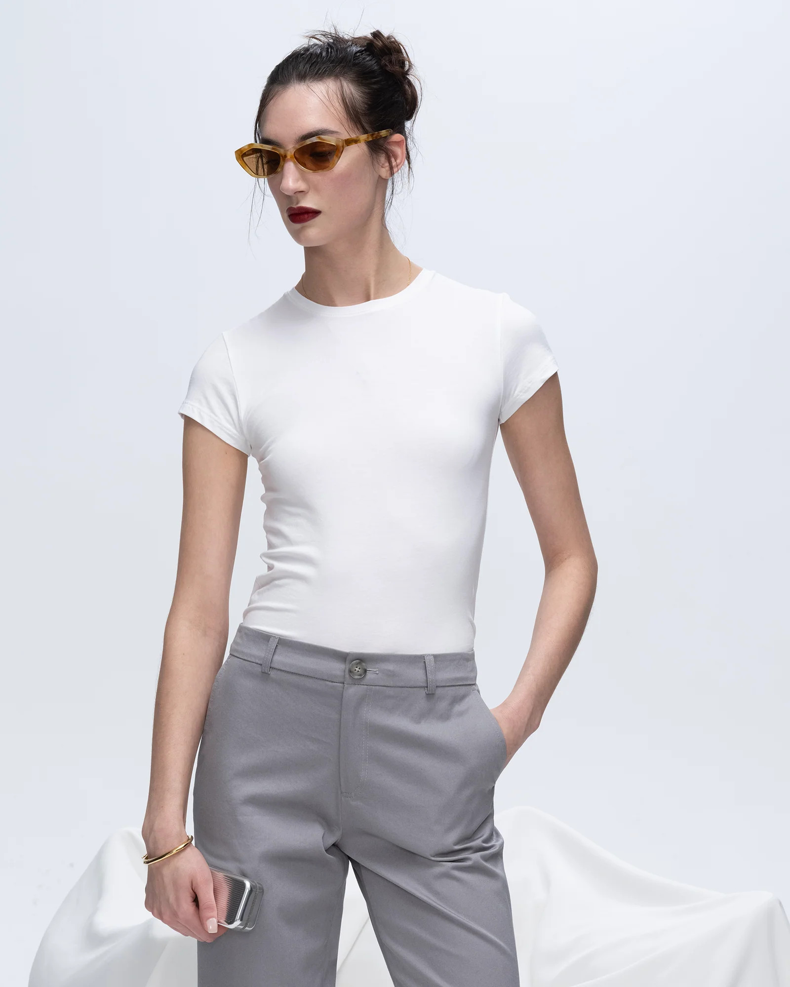 ATM Women's Pima Cotton Baby Tee - White - Size: Small - Anthony Thomas Melillo | ATM Collection