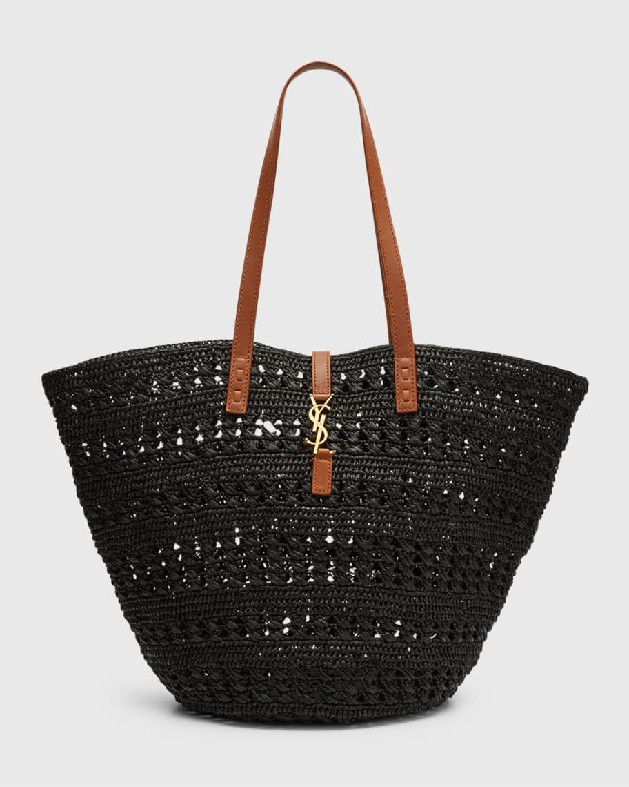 Saint Laurent Panier Medium Raffia YSL Tote Bag | Neiman Marcus