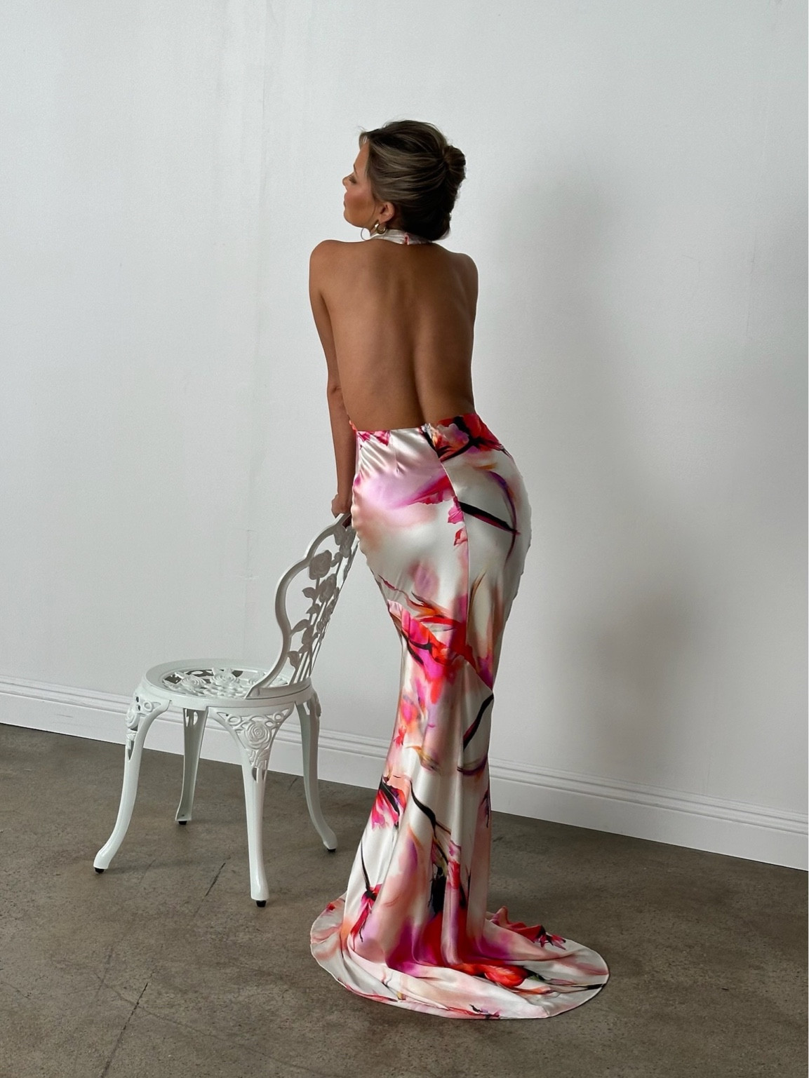 Love a backless moment. Dress is Revolve x Bridget!