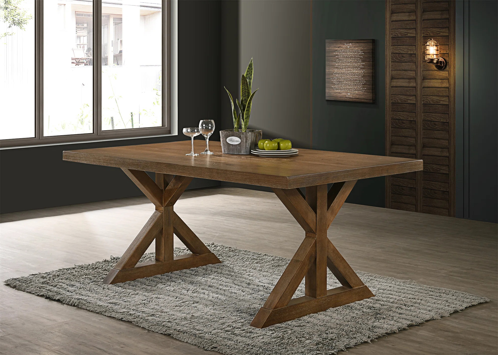 Tamika Enna Morden Farmhouse Wood Dining Table | Wayfair North America