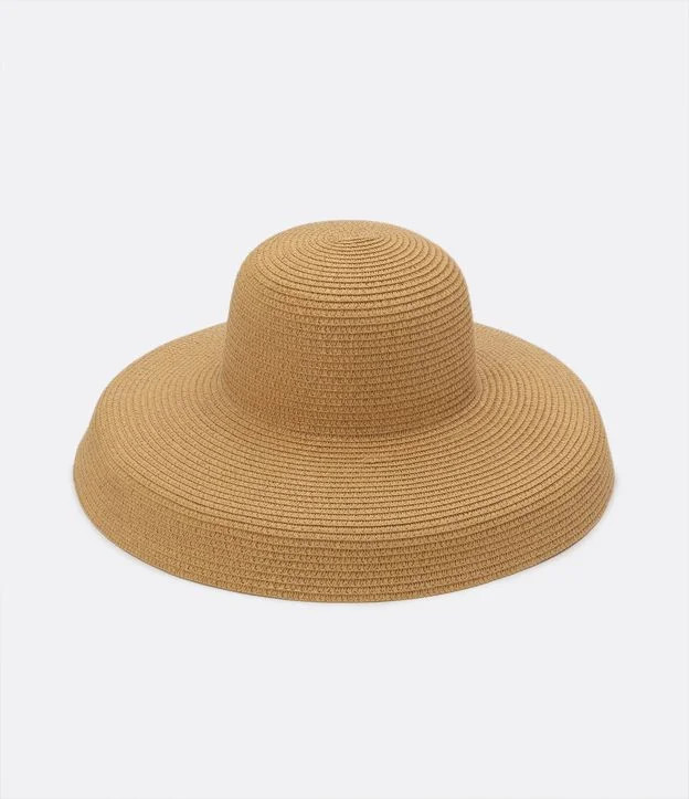 Chapéu de Praia com Aba Curvada e Tramas Texturizadas Bege | Renner (BR)
