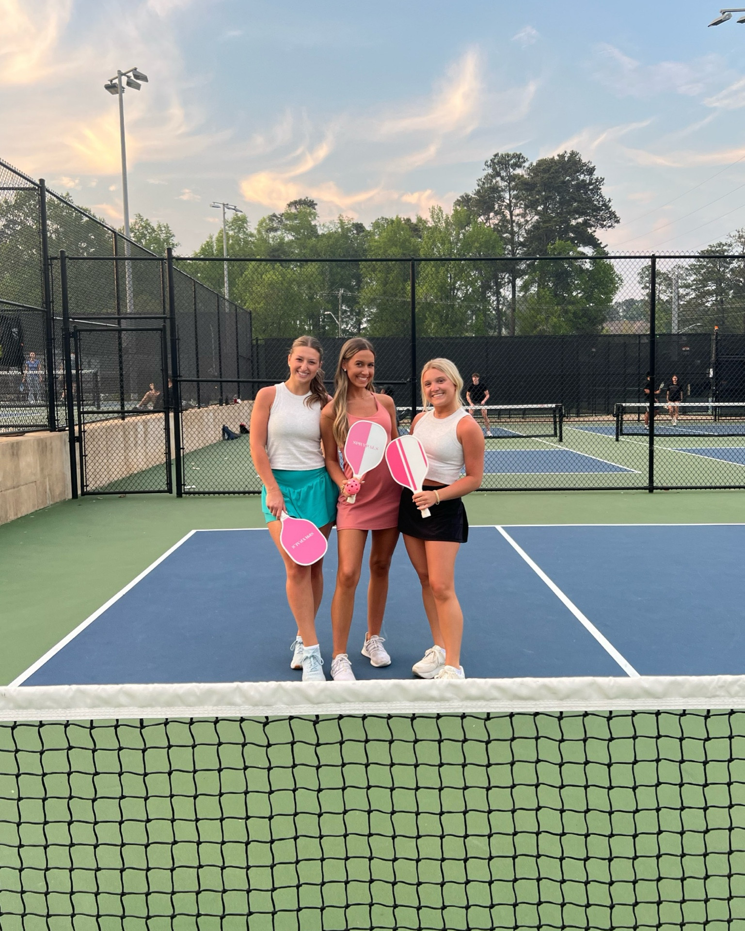 THE MOST PERFECT PINK PICKLEBALL SET!!!! comes with 4 adorable paddles, 4 pink balls, and a bag to carry it all!