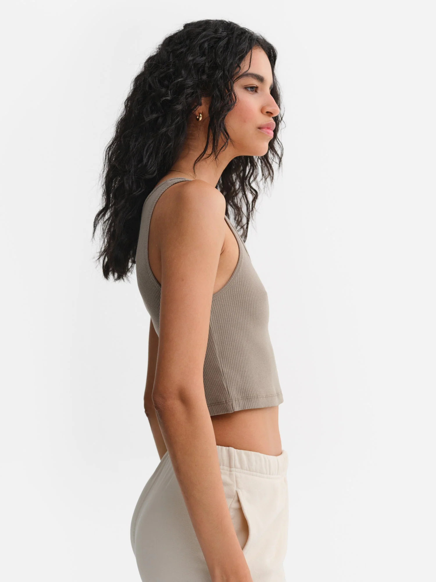 Tencel Rib Crop Square Tank | MATE The Label