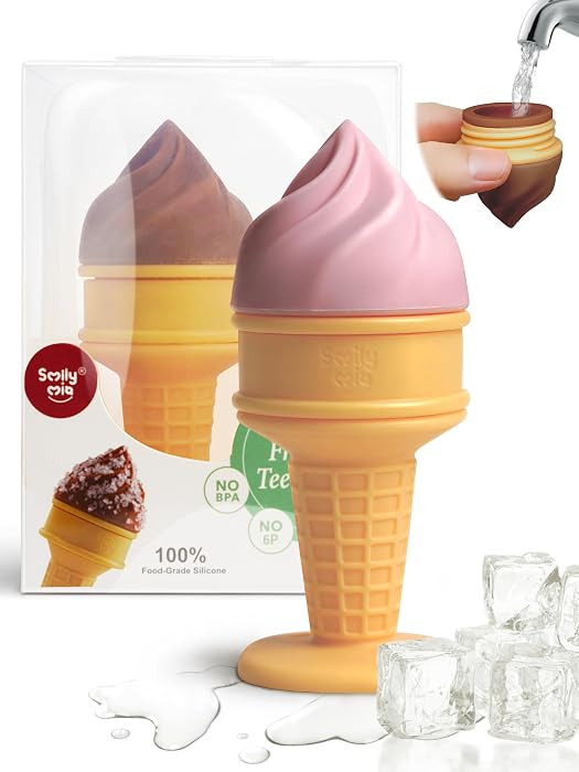 Ice Cream Cone Baby Teething Toys, Water-Filled Freezable Teether for Babies&Infants, Teething Re... | Amazon (US)