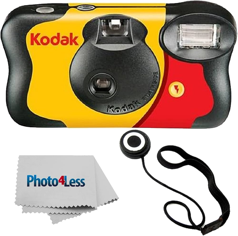 Kodak Fun Saver Single Use Camera / 27 Exp Roll + Hand Strap + Cloth | Amazon (US)
