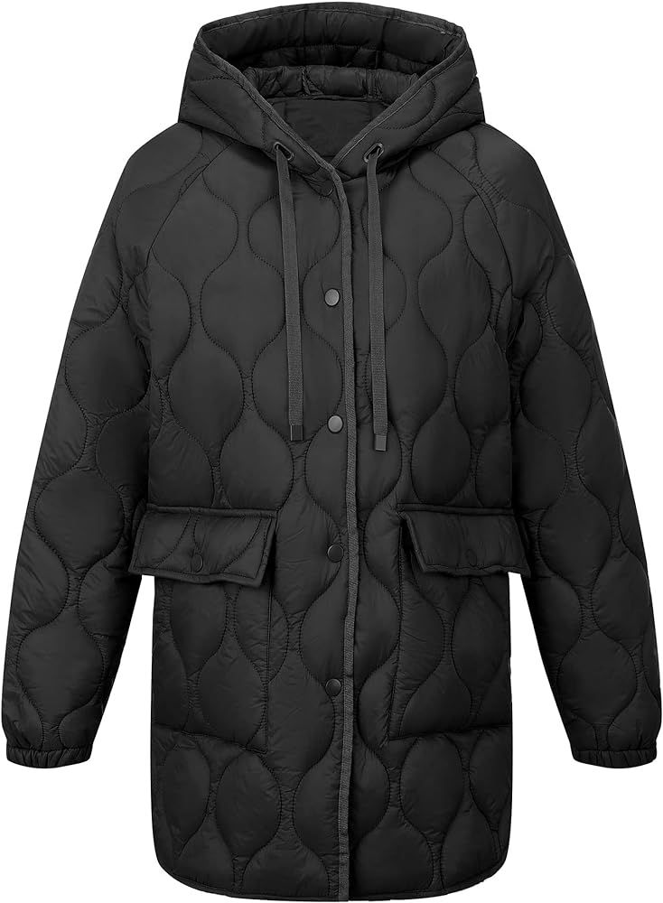 Women's Puffer Jacket Hooded 2022 Fall Fashion, RISISSIDA Loose Oversized Quilted Packable lightweig | Amazon (US)