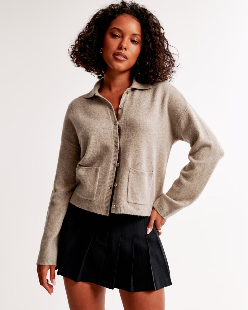 Women's Collared Cardigan | Women's Tops | Abercrombie.com | Abercrombie & Fitch (UK)