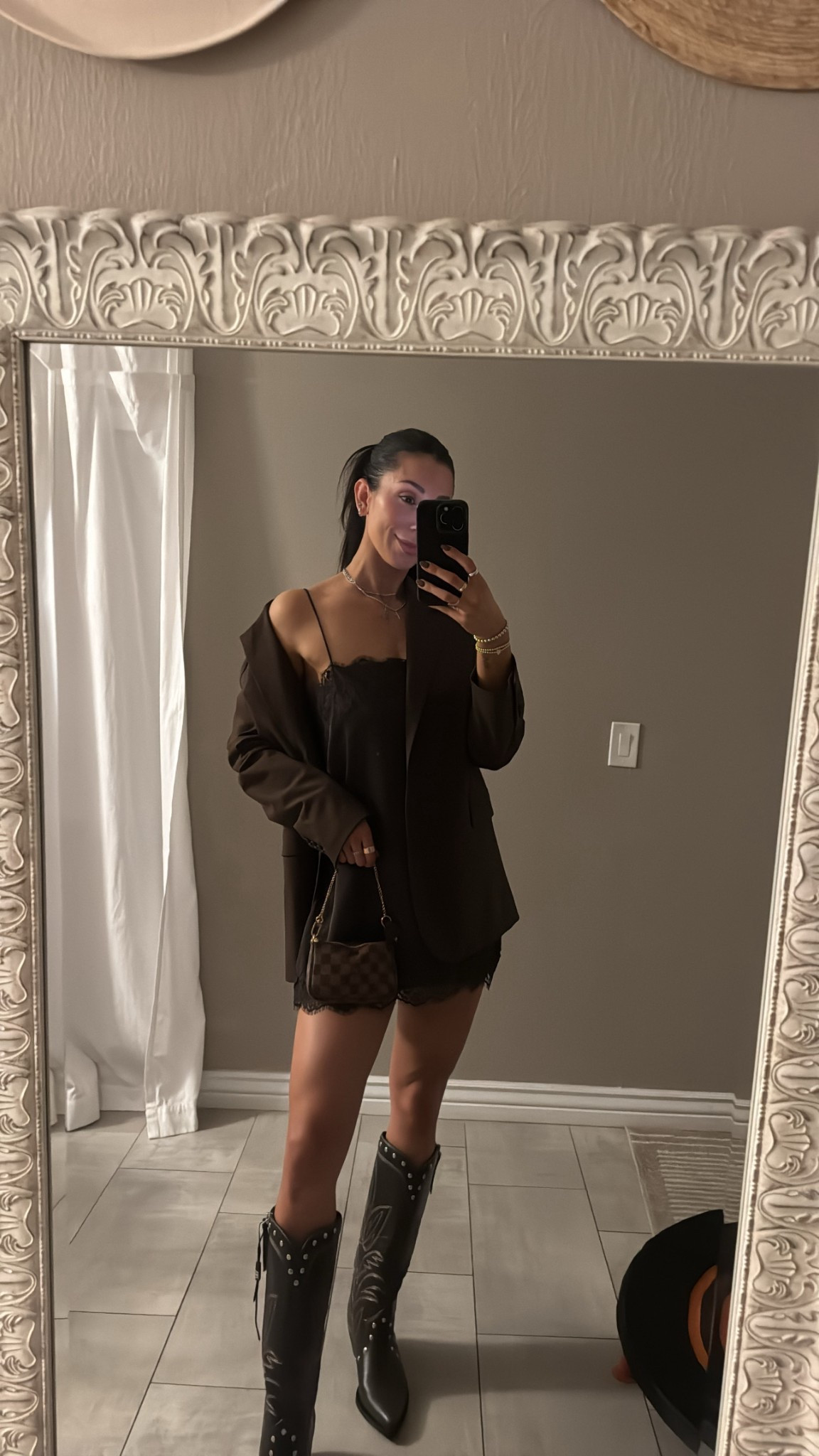All brown for a girls dinner 🤠 this is technically a top but I got a size up so it was longer and put a faux leather skirt under! 

#LTKStyleTip #LTKFindsUnder100