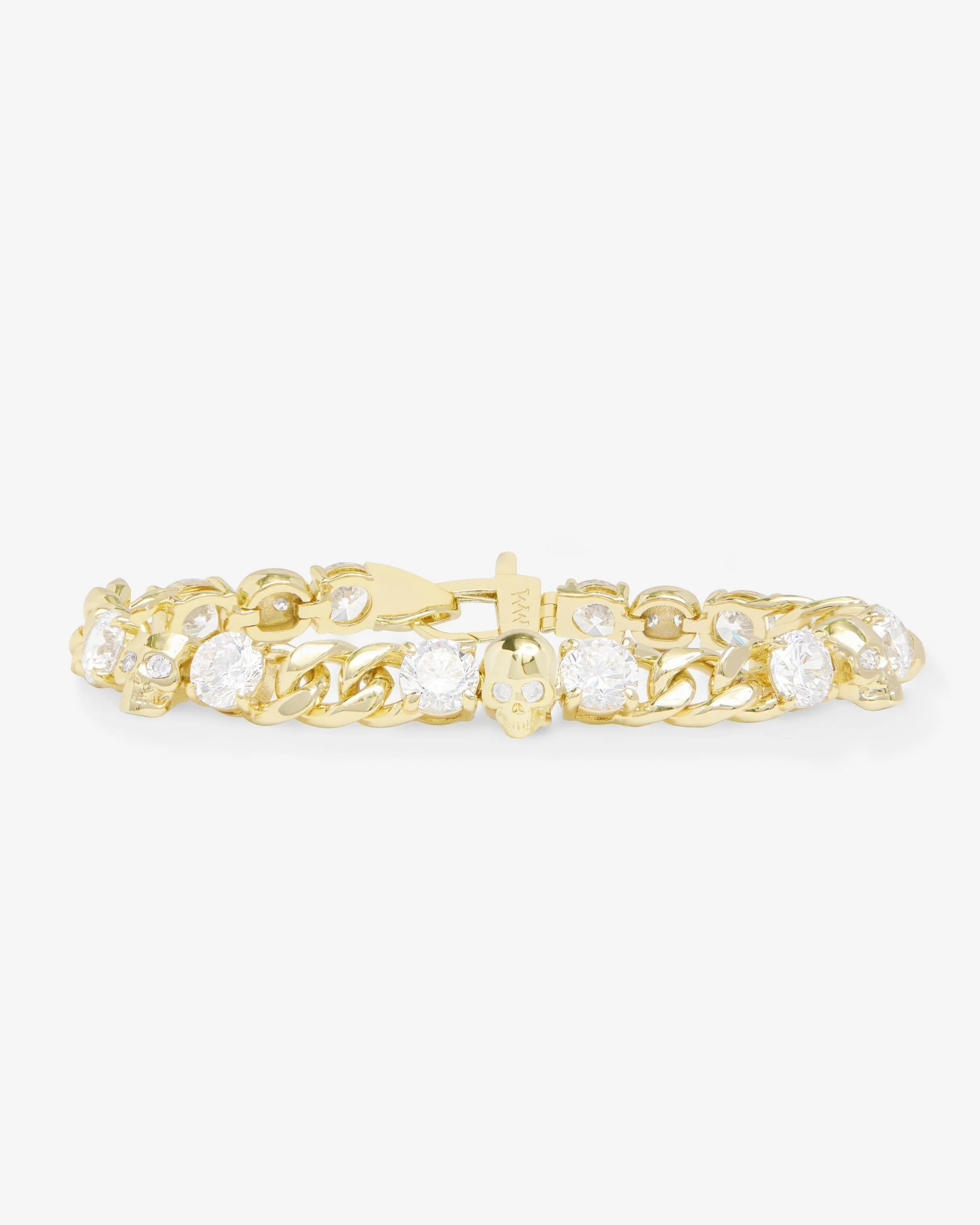 Ride or Die Cuban Chain Bracelet - Gold|White Diamondettes - 6.5 | Melinda Maria Jewelry