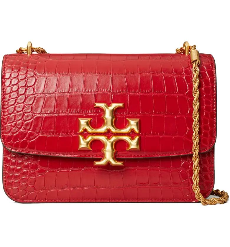 Tory Burch Eleanor Croc Embossed Leather Convertible Shoulder Bag | Nordstrom | Nordstrom