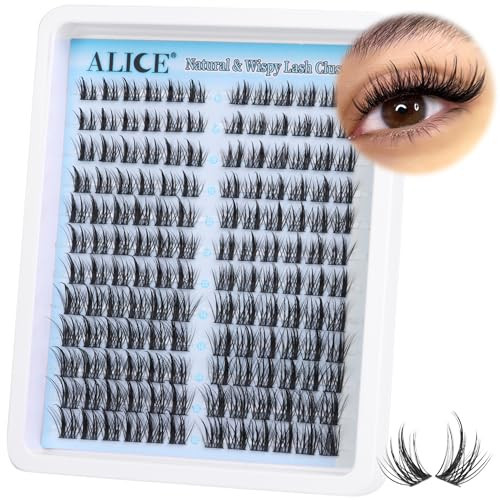 ALICE Natural Lash Clusters DIY Lash Extensions Wispy Eyelash Clusters Anime Cat Eye Cluster Eyelash Extensions10-16mm Individual Lashes 144pcs | Amazon (US)