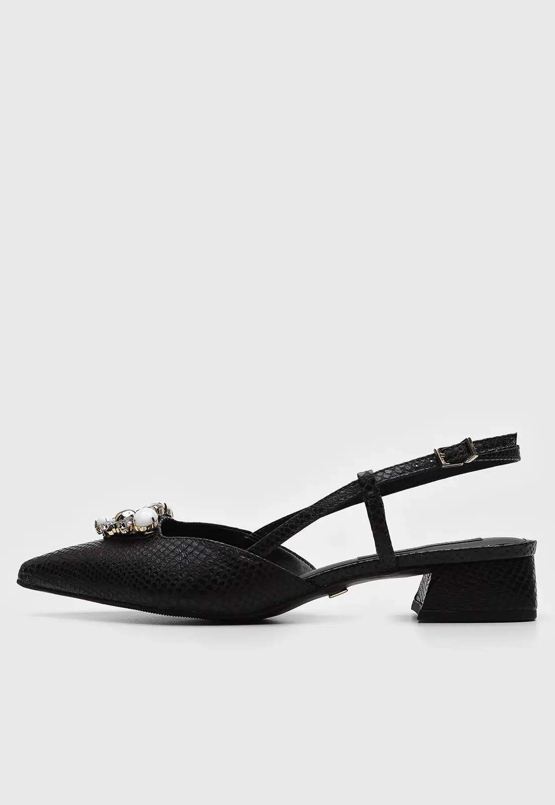 Scarpin Slingback Jorge Bischoff Lezard Preto | Dafiti (BR)