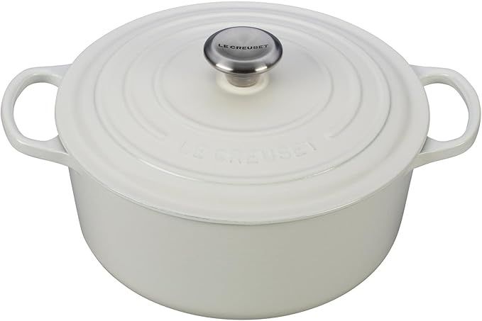 Le Creuset Enameled Cast Iron Signature Round Dutch Oven, 5.5 qt., White | Amazon (US)