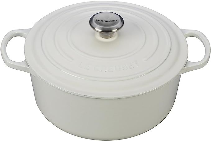 Le Creuset Enameled Cast Iron Signature Round Dutch Oven Pot with Lid, 5.5 Quart, White | Amazon (US)
