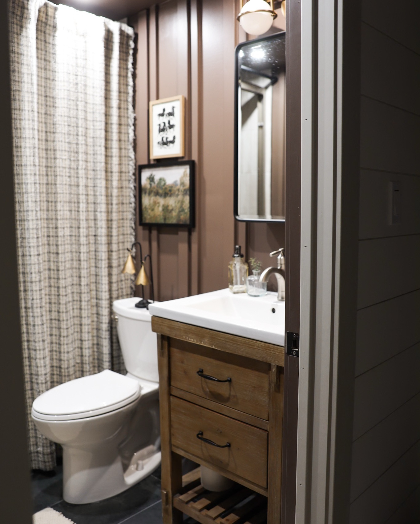 My moody basement bathroom, still in love with this tile we chose! 

#LTKHome