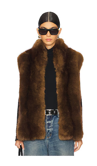 Laila Mink Vest in Mink | Revolve Clothing (Global)
