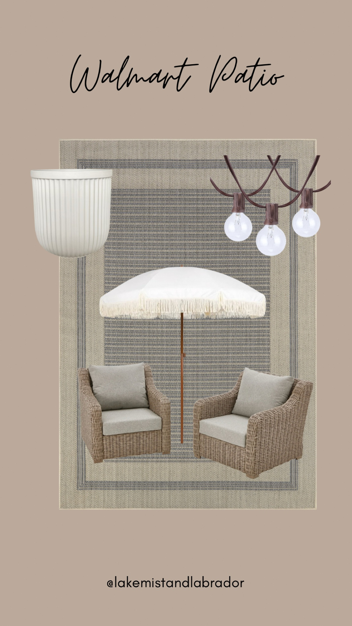 Walmart Patio Picks 

Walmart, Walmart patio, affordable home, outdoor rug, fringe umbrella, outdoor umbrella, planter, dupe planter, pottery barn dupe planter, wicker chairs, outdoor chairs, Americana outdoor, outdoor rug, outdoor lights, Edison lights, outdoor string lights 

#LTKSeasonal #LTKHome #LTKSummerSales