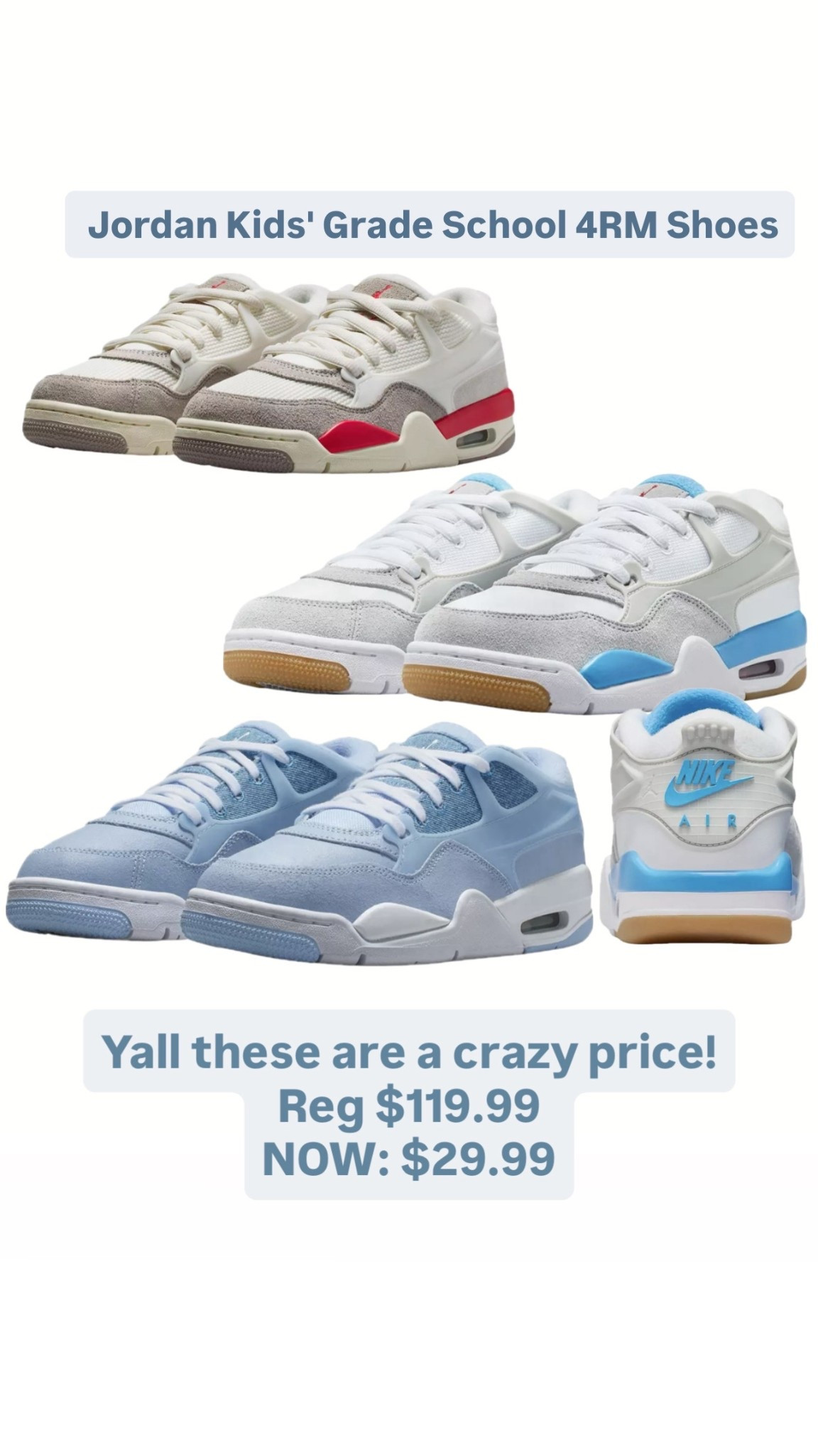 Jordan Kids' Grade School 4RM Shoes major sale reg $119.99 now $29.99 Nike 

#LTKKids #LTKootd #LTKSaleAlert