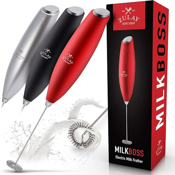 Zulay New Titanium Motor Milk Boss Milk Frother (Without Stand) - Handheld Frother Whisk, Milk Fo... | Amazon (US)