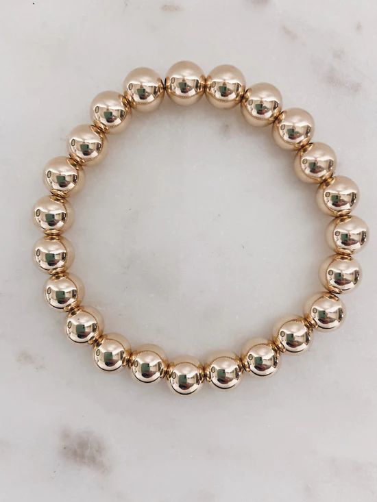 14k Gold Filled Beaded Bracelet - 8mm | Mac and Ry Jewelry