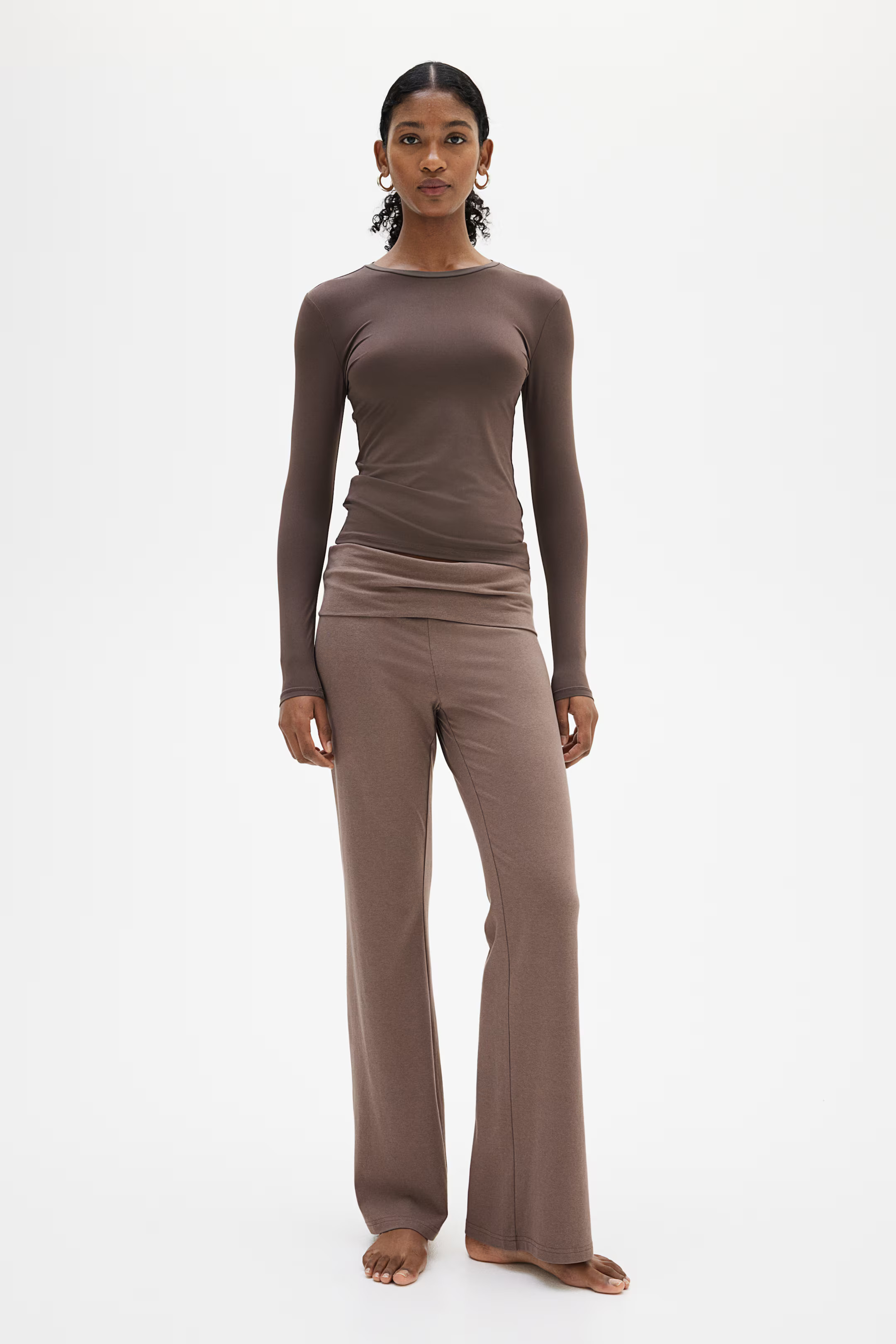 Top van microvezel met lange mouwen | H&M (DE, AT, CH, NL, FI)