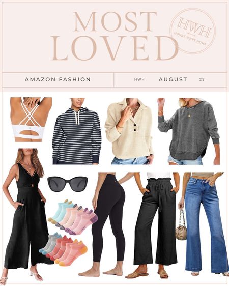 Most Loved Amazon Fashion - August Edition 

Sports Bra • Pull Over • Striped Pull Over • Socks • Sweater • Sunglasses • Wide Leg Denim • Jumpsuit • Wide Leg Pants • Leggings 

Amazon Fashion, Most Loved Amazon, Affordable Fashion 

#LTKunder100 #LTKFind #LTKSeasonal