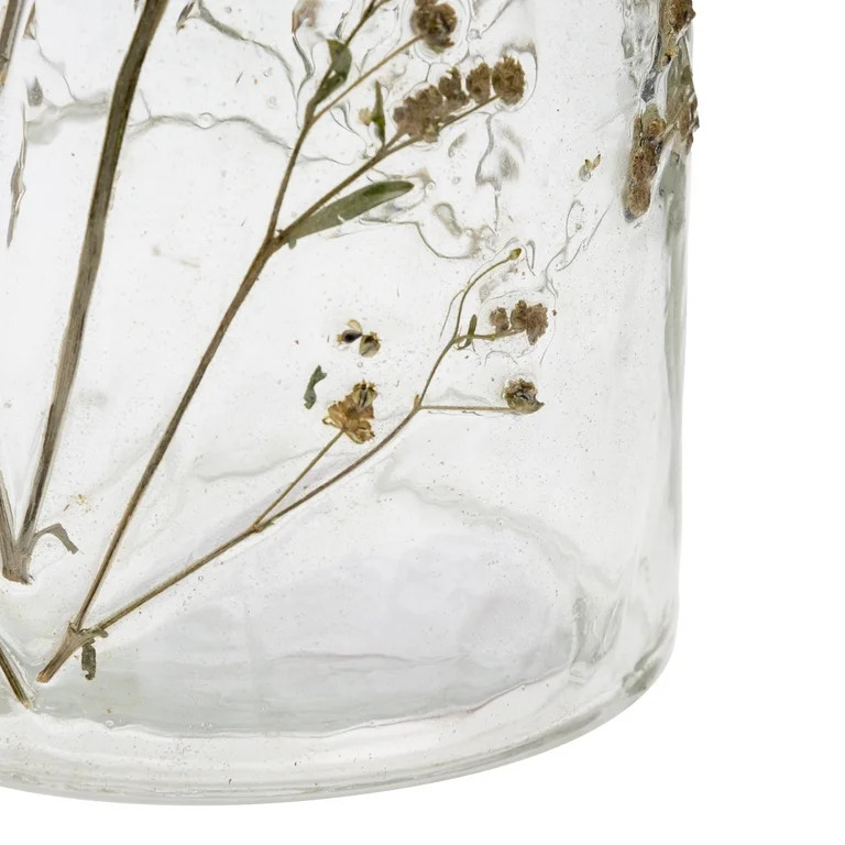 Mainstays Decorative Dried Floral Glass Vase, 7.75" | Walmart (US)