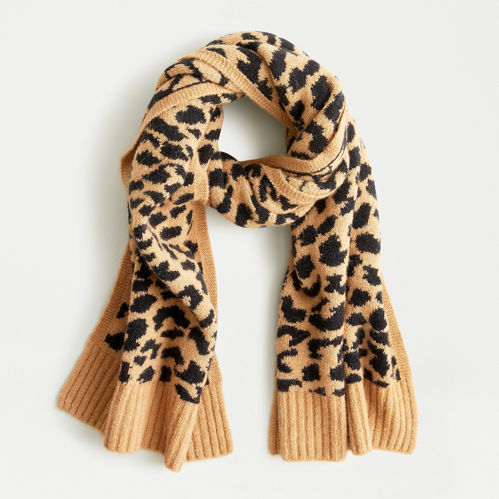 Leopard-print scarf in supersoft yarn | J.Crew US