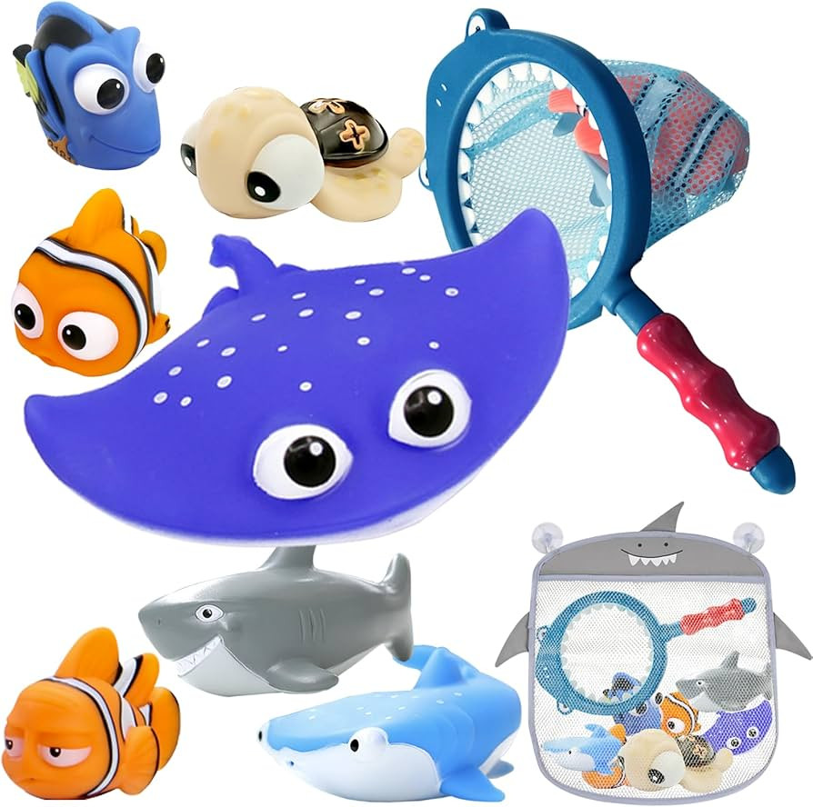 Finding Dory Nemo Bath Toys for Kids No Hole Mold Free Bath Toys for Toddlers with Storage Bag fo... | Amazon (US)