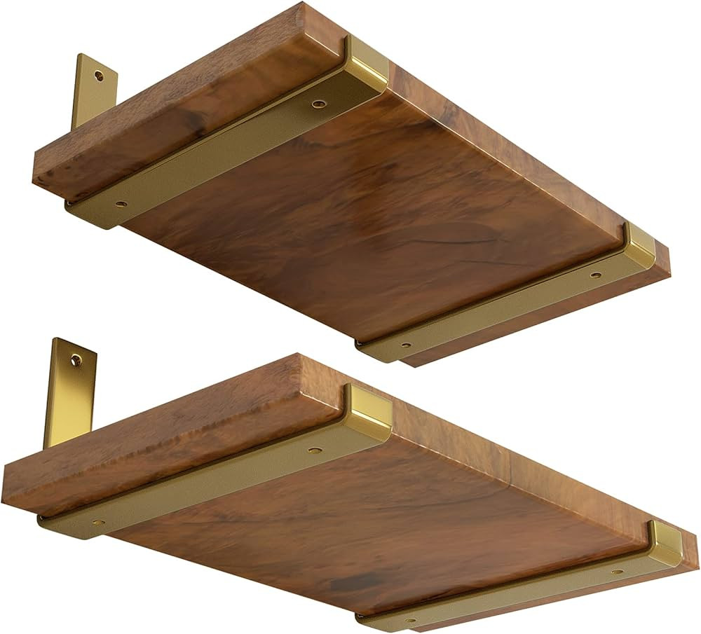 LEOPO 12 inch Shelf Bracket for DIY Floating Shelf, 1/5 inch Thick Heavy Duty Bracket, 4 Pack, Go... | Amazon (US)