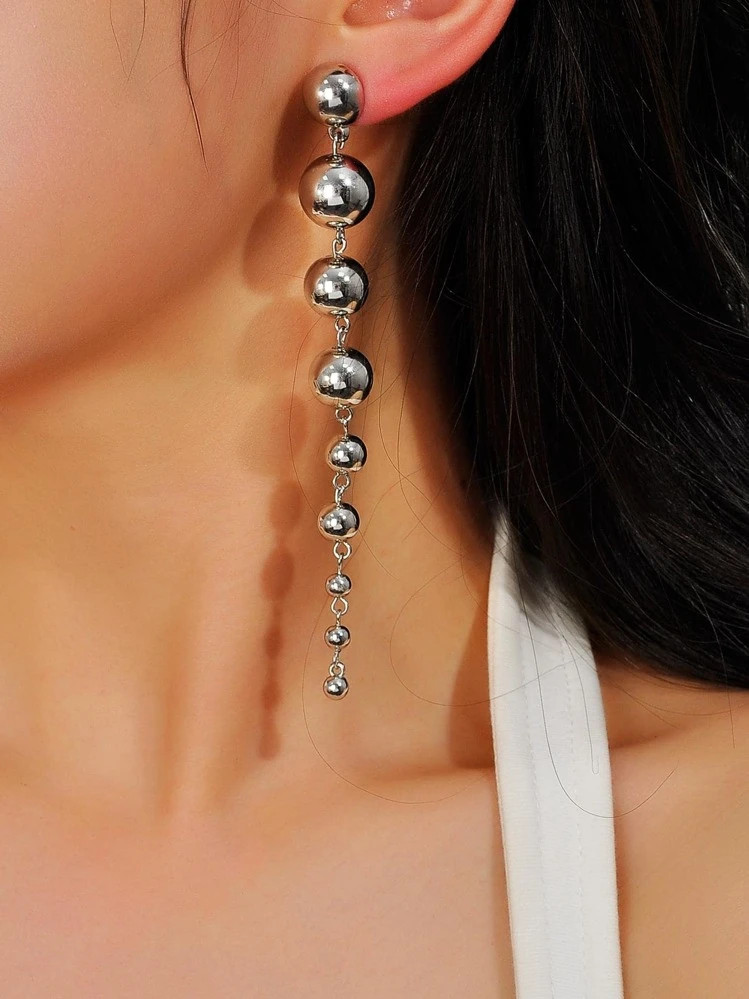 1pair Exquisite Exaggerated Pearl-Shaped Pendant Earrings | SHEIN USA | SHEIN