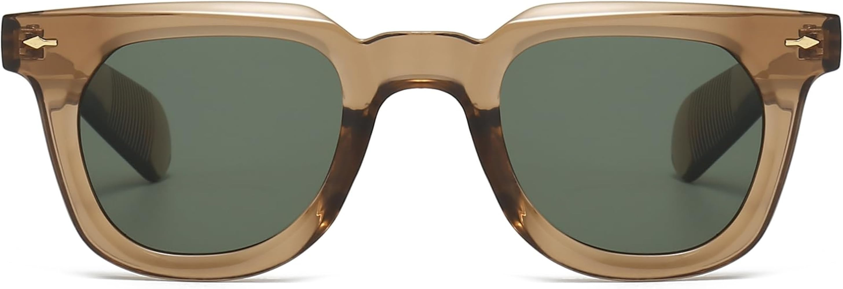 PORADAY Square Sunglasses for Women Men Trendy Thick Frame Sun Glasses Black Shades | Amazon (US)