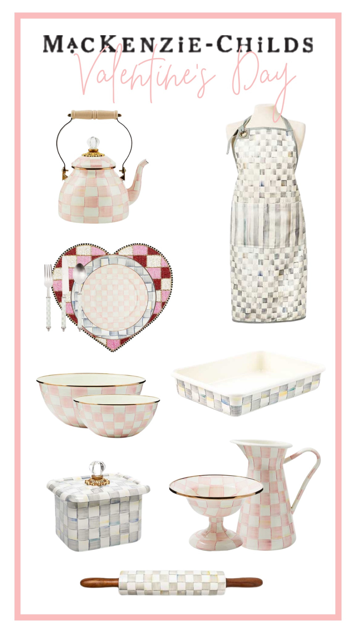 Valentine’s Day from Mackenzie Childs in the Rosy Check and Sterling Check 

#LTKHome #LTKMidsize #LTKOver40