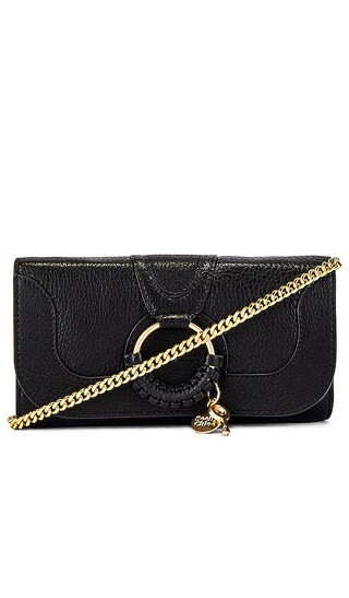 Hana Small Leather Wallet On A Chain Bag in Black | Revolve Clothing (Global)