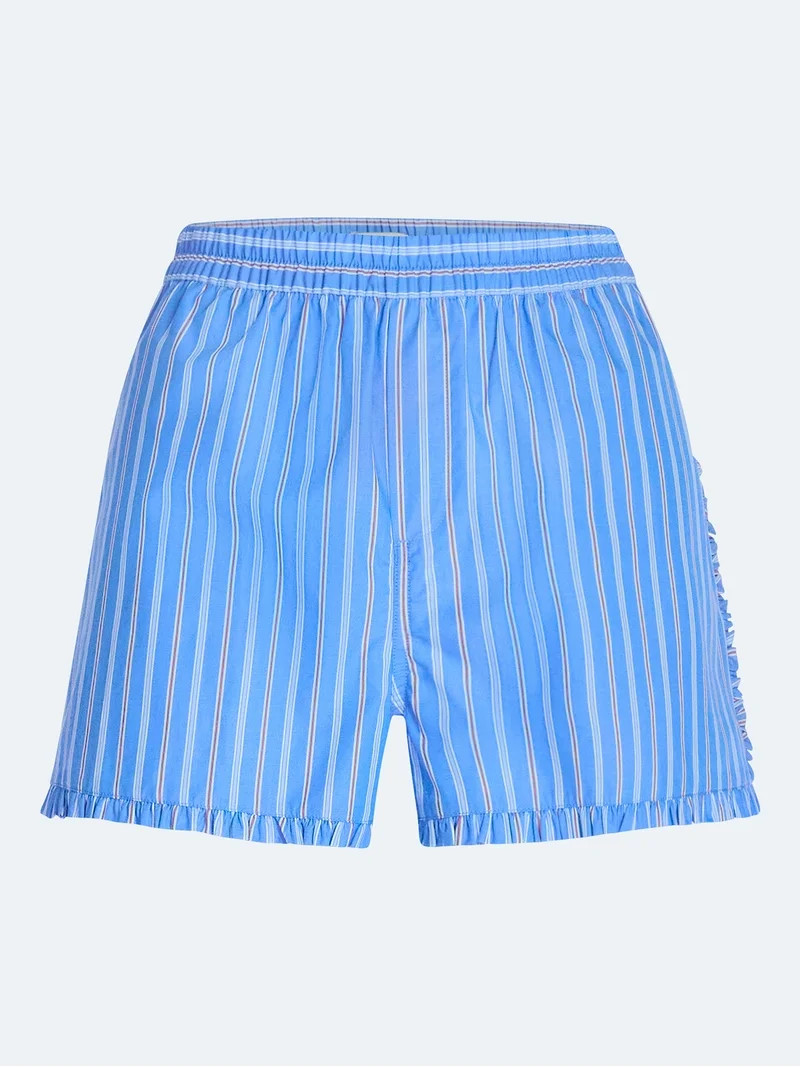 Free Assembly Women's and Women's Plus Ruffle Trim Cotton Poplin Shorts, 2.75" Inseam, Sizes XS-4... | Walmart (US)