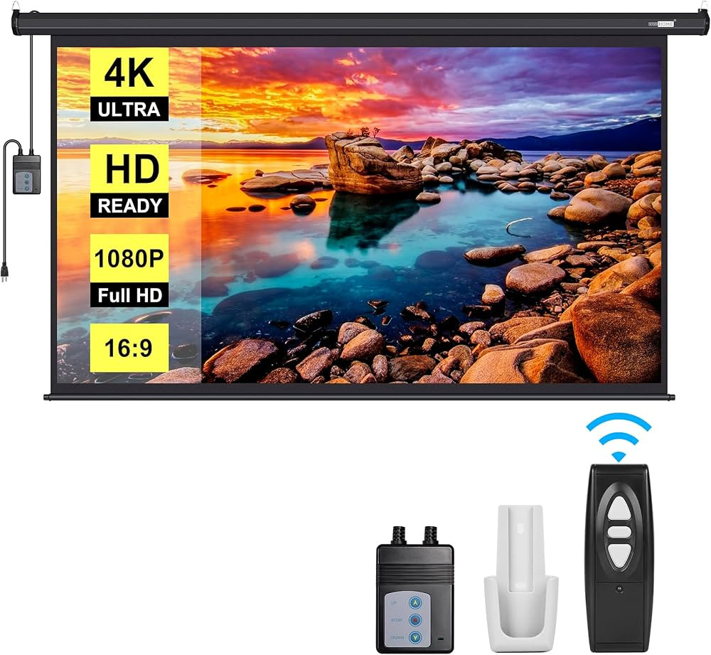 VIVOHOME 100 Inch Electric Motorized Projector Screen with Remote, 16:9 8K 4K Ultra HD Widescreen... | Amazon (US)