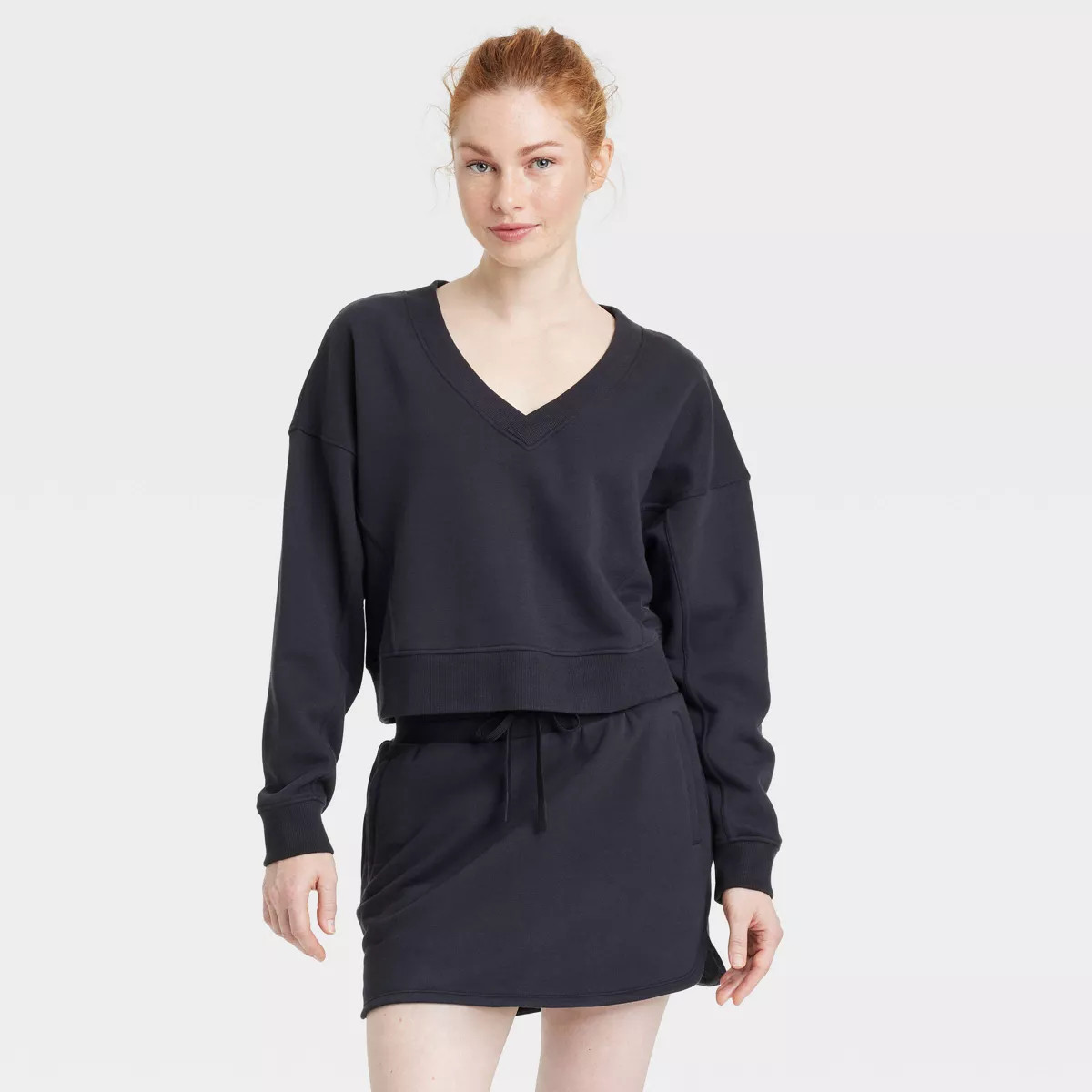 Women's French Terry V-Neck Sweatshirt - JoyLab™ | Target