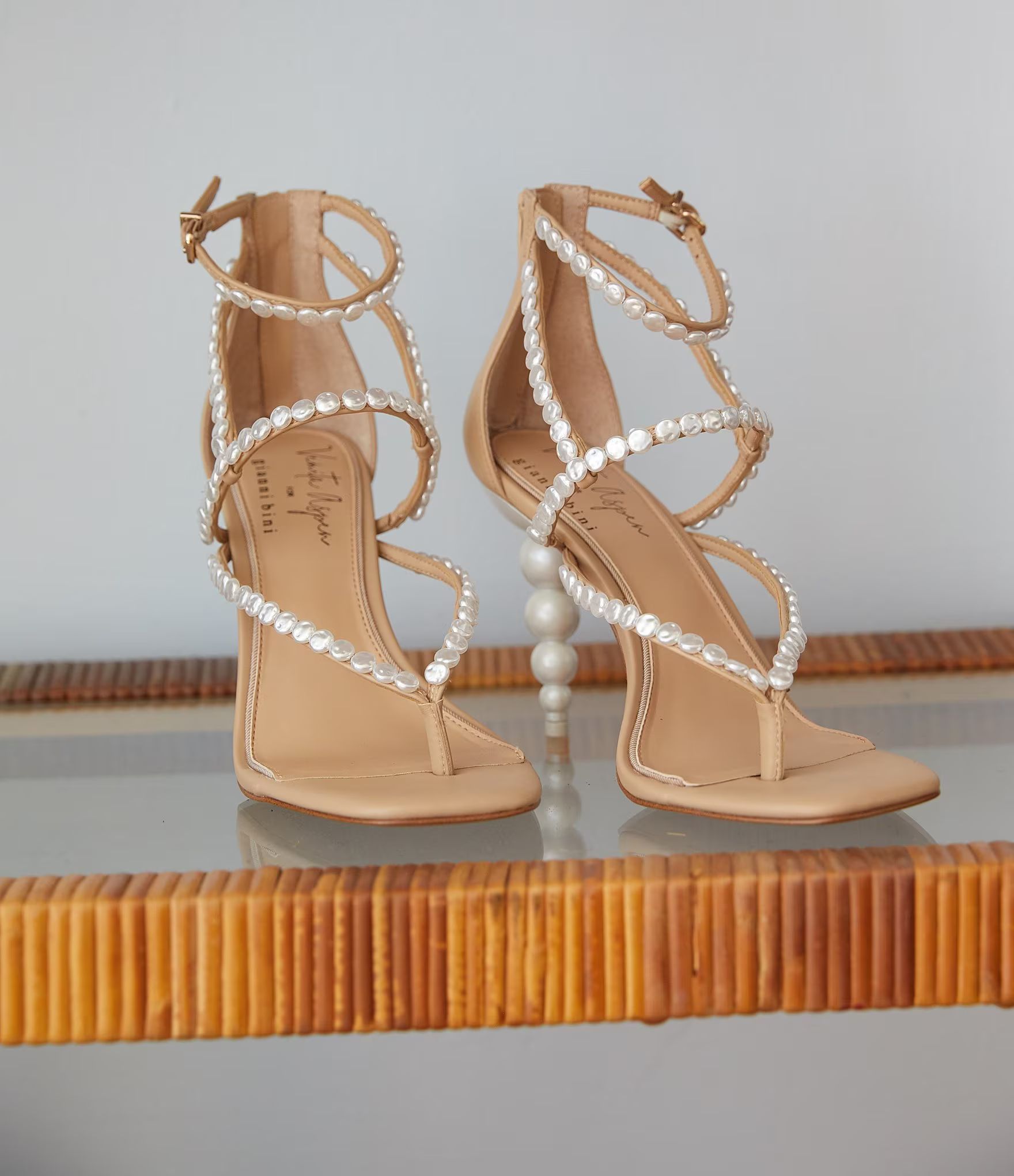 x Venita Aspen Esme Leather Pearl Dress Sandals | Dillard's