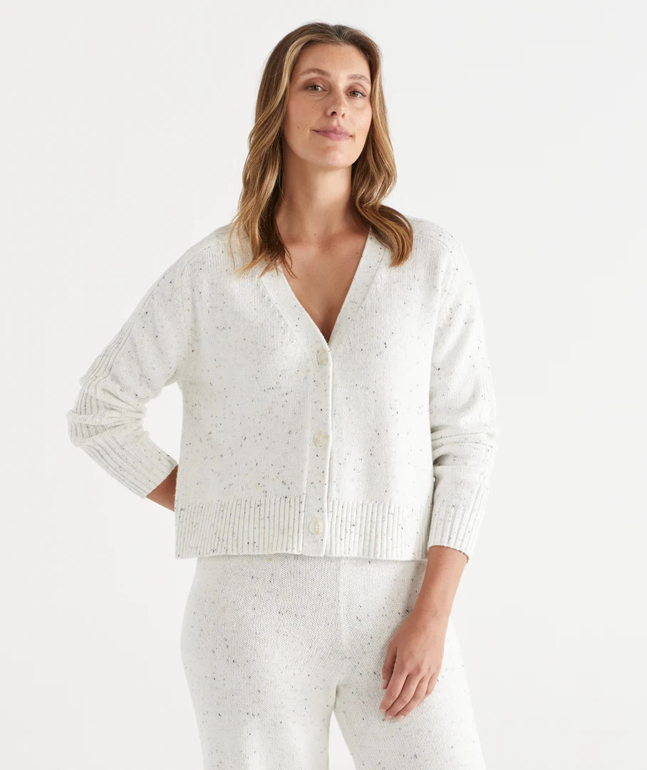Speckle Knit V Neck Cardigan | Sussan
