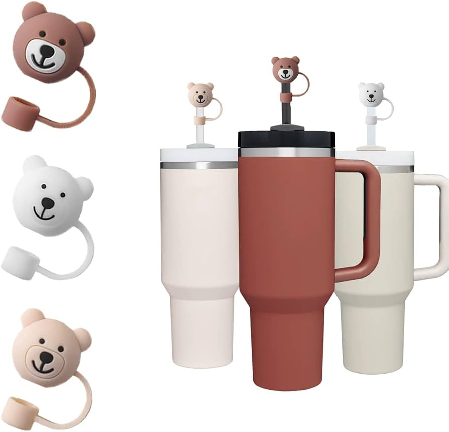 3 Pack Straw Covers Compatible with Stanley 30 40 OZ accessories Tumbler Cups Cartoon Soft Straw ... | Amazon (US)