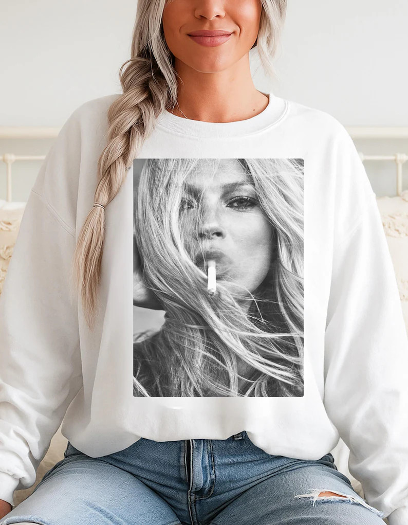 Kate Moss Graphic Long Sleeve Tee | 90s Supermodel, Streetwear - Etsy | Etsy (US)