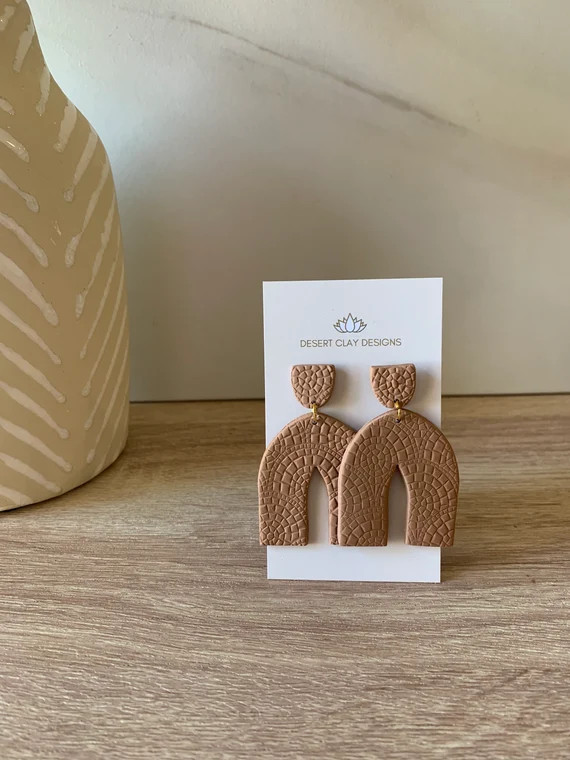 Aster  Cocoa Textured  Clay Earrings  Affordable Fashion  | Etsy | Etsy (US)