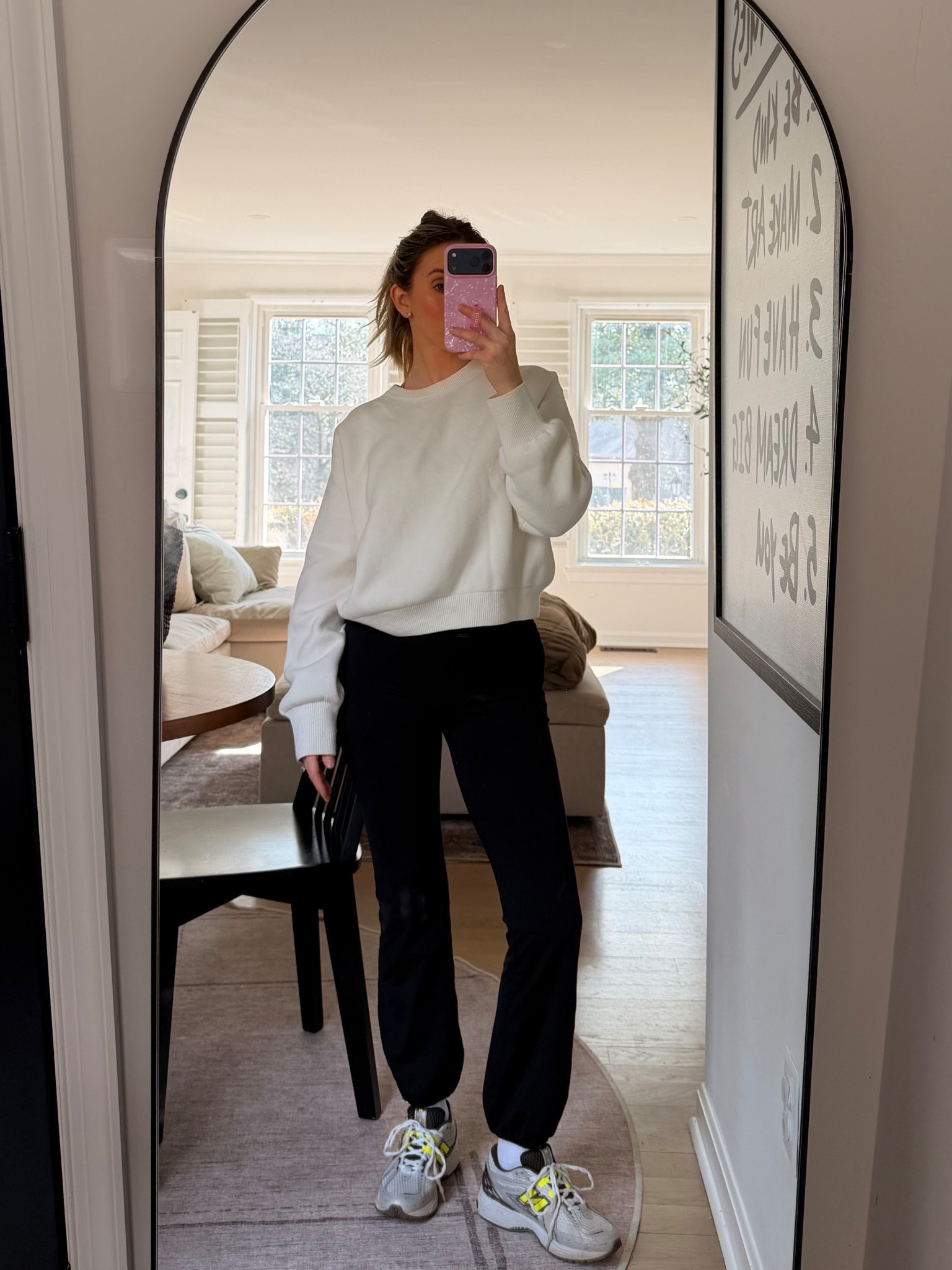 Sweater size medium
Leggings size small
Sneakers TTS (6 for me!)

#LTKmomlife #LTKSpringSale