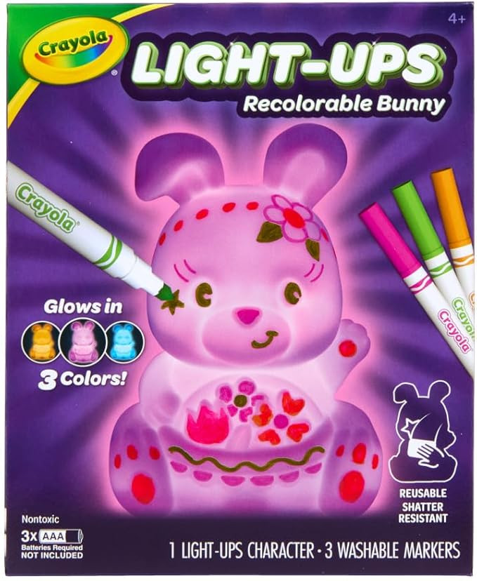Crayola Light-Ups - Easter Bunny, Light Up Toy Bunny, Reusable Coloring Toy, Easter Decor, Easter... | Amazon (US)