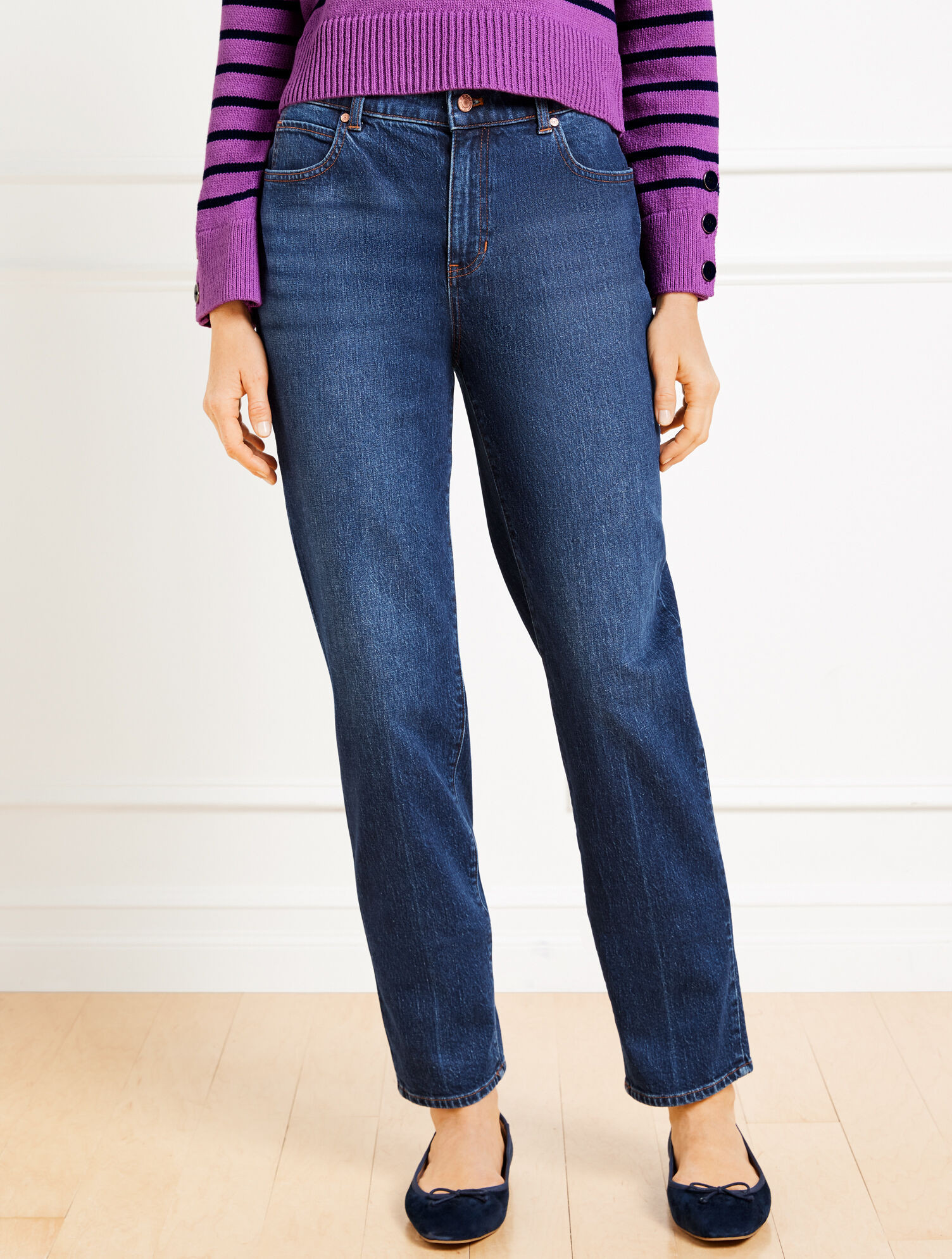 High Waist Relaxed Leg Jeans - Stillwell Wash | Talbots