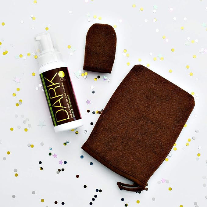 Tanning Starter Pack: Dark Chocolate Sunless Tanning Mousse + Applicator Mitts | Amazon (US)