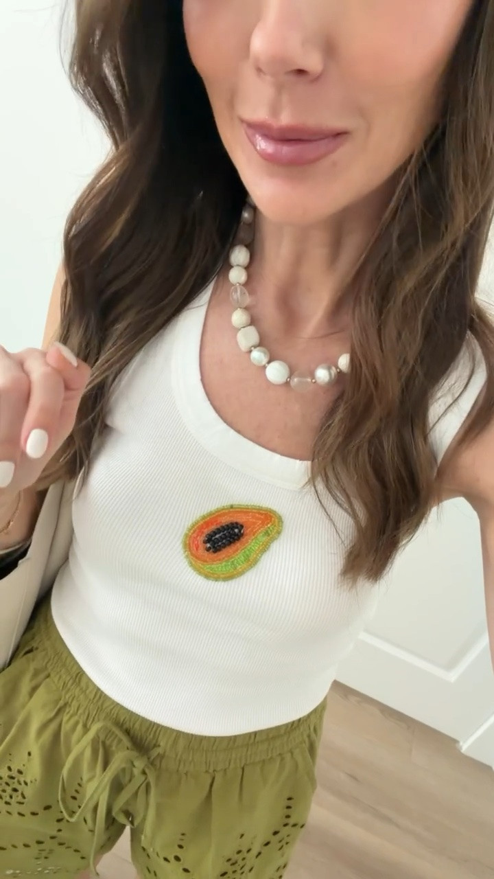 Papaya tank top , I'm wearing size XS, both in tank and shorts.

anthropologie summer outfit, eyelet shorts outfit, casual summer style, effortless vacation look, cute everyday outfit, papaya tank top, eyelet shorts, summer basics, casual chic, vacation style,

#LTKootd #LTKOver40
