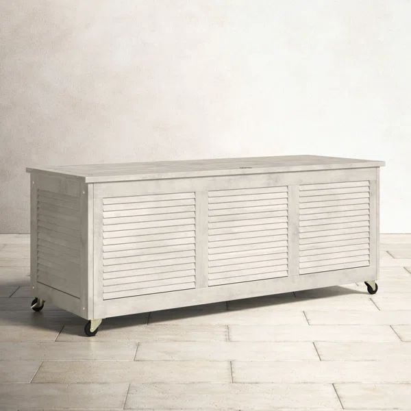 Birch Lane™ 47.2'' W 50 Gallons Solid Wood Eucalyptus Deck Box with Wheels | Wayfair North America