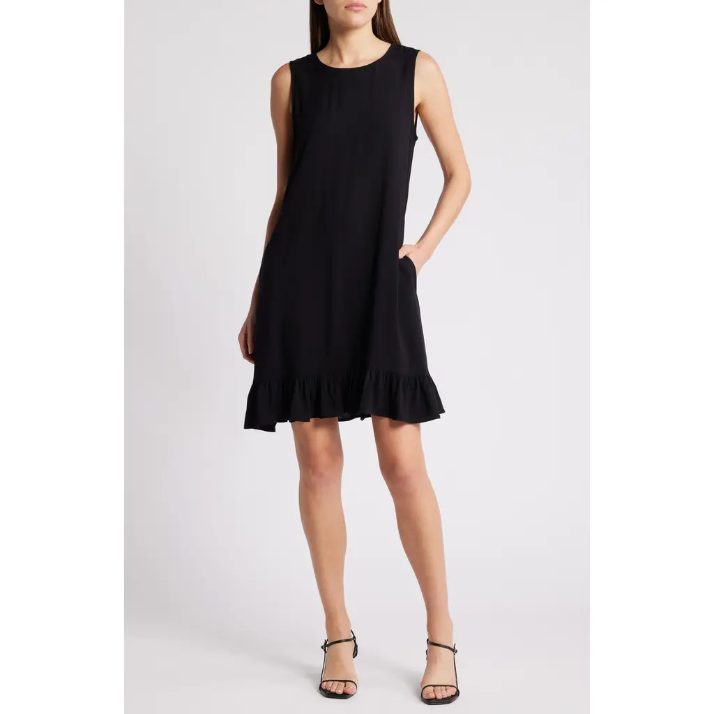 halogen(r) Sleeveless Shift Dress in Rich Black at Nordstrom, Size Small | Nordstrom